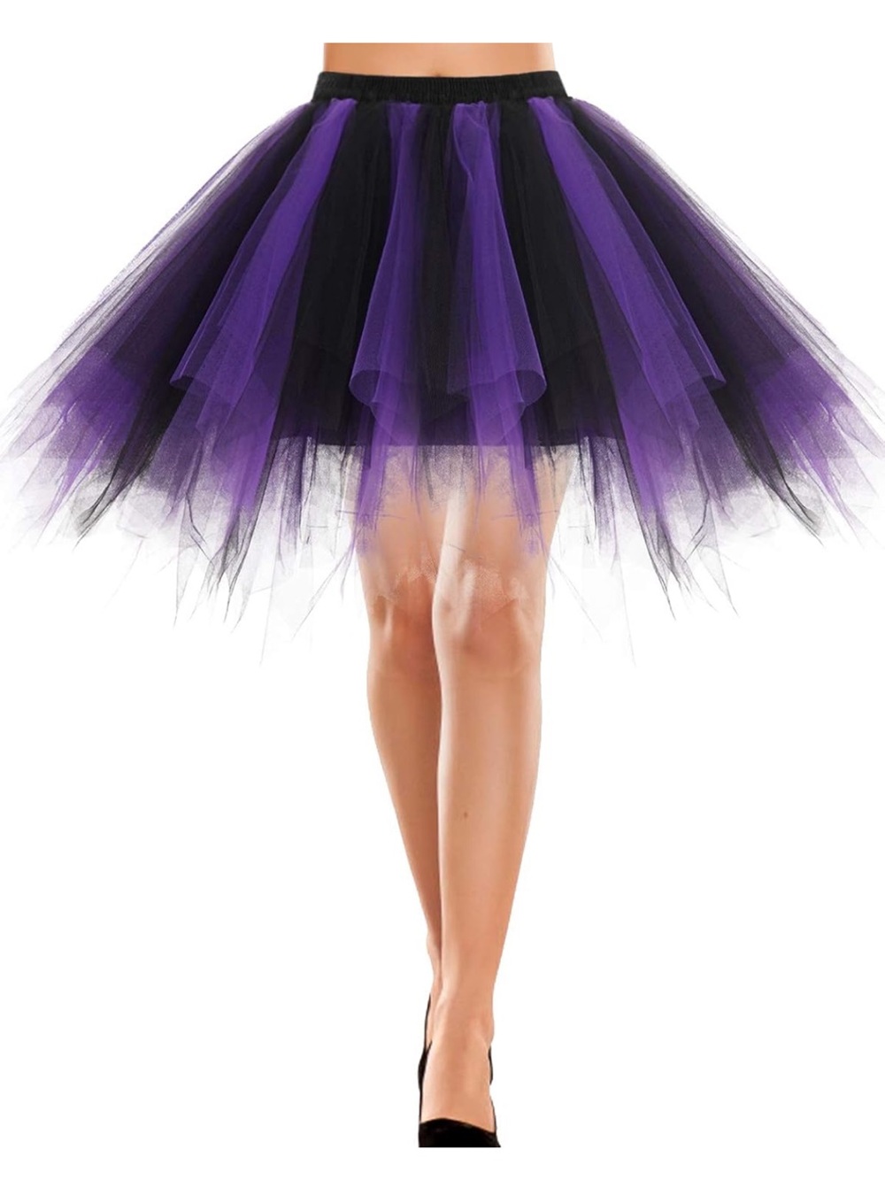 Black & Purple Layered Tulle Skirt - Women's Party Tutu